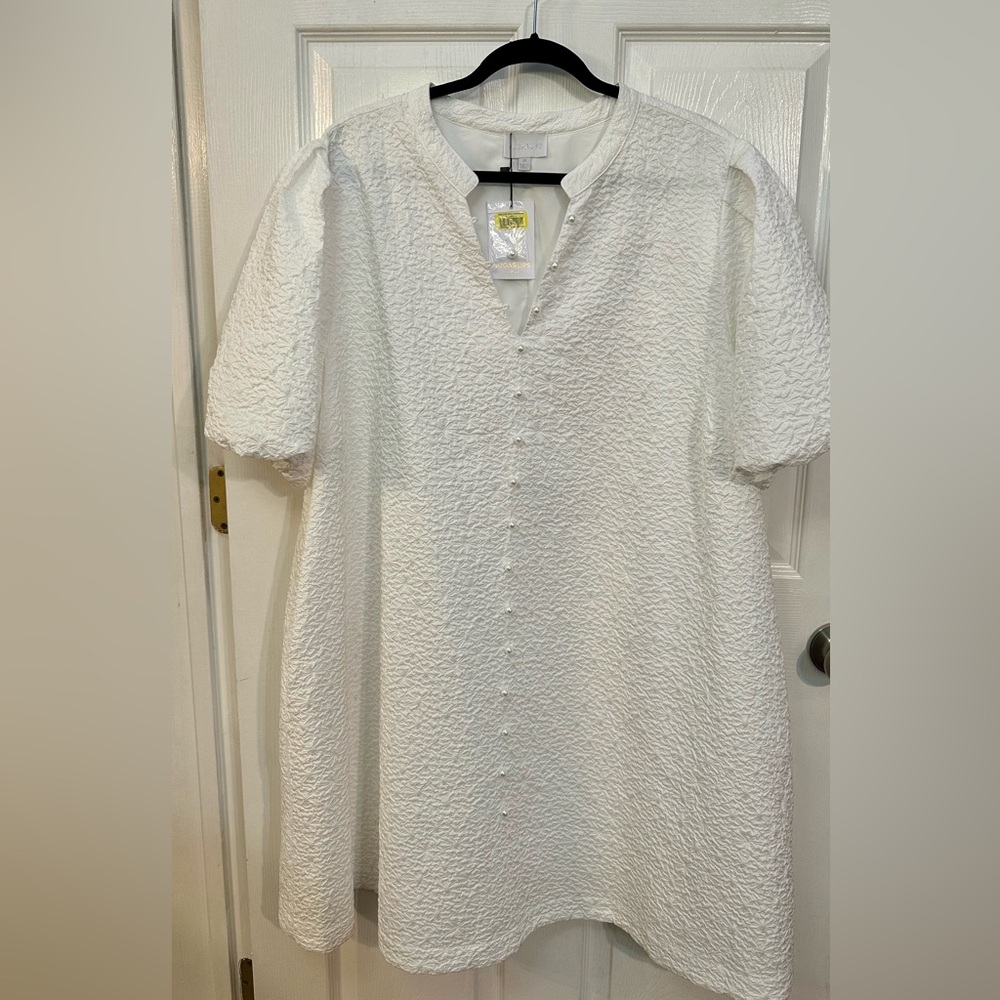 Sugarlips White Textured Midi Dress